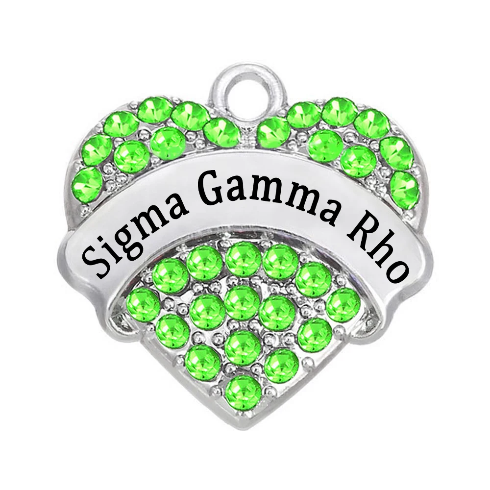 Популярная инкрустированная Подвеска со стразами в форме сердца sigma gamma rho