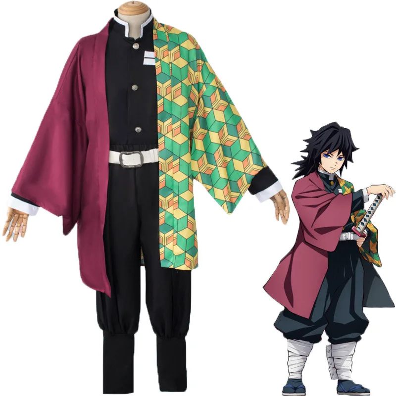 Zhomecos аниме Demon Slayer Kimetsu No Yaiba Косплей Костюм Kamado Nezuko Agatsuma Zenitsu Tomioka Giyuu Кимоно
