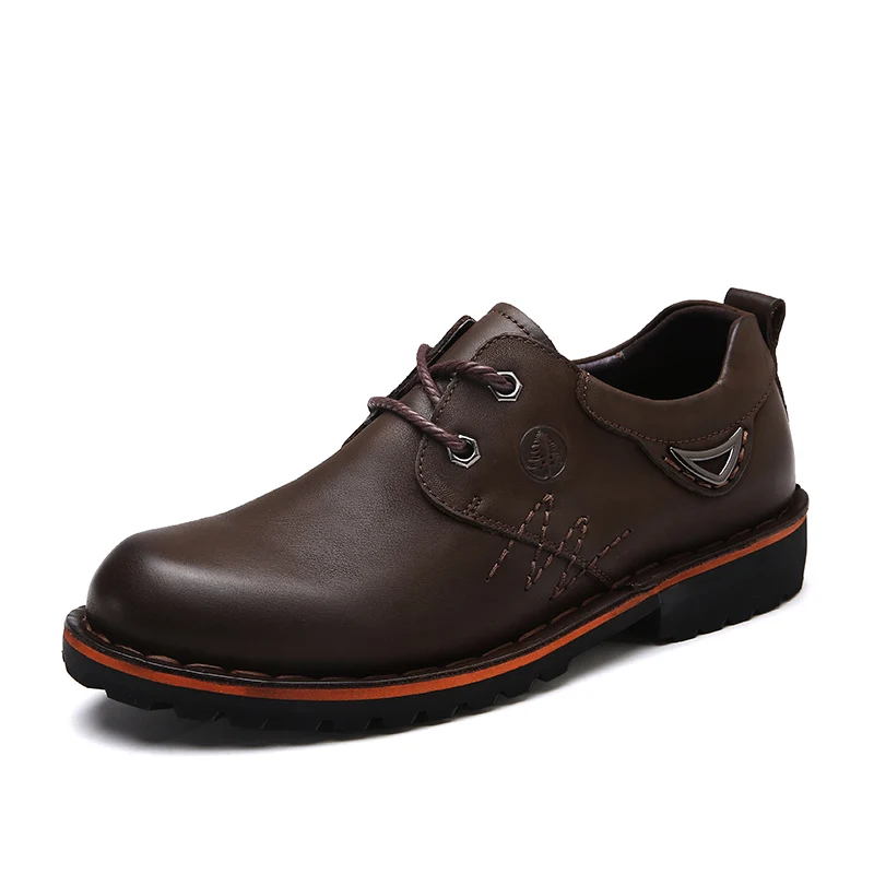 lace up brown Walker/мужская повседневная обувь ручной работы из натуральной кожи; модная дизайнерская обувь для отдыха на плоской подошве; Роскошная брендовая мужская обувь коричневого цвета - Цвет: lace up brown