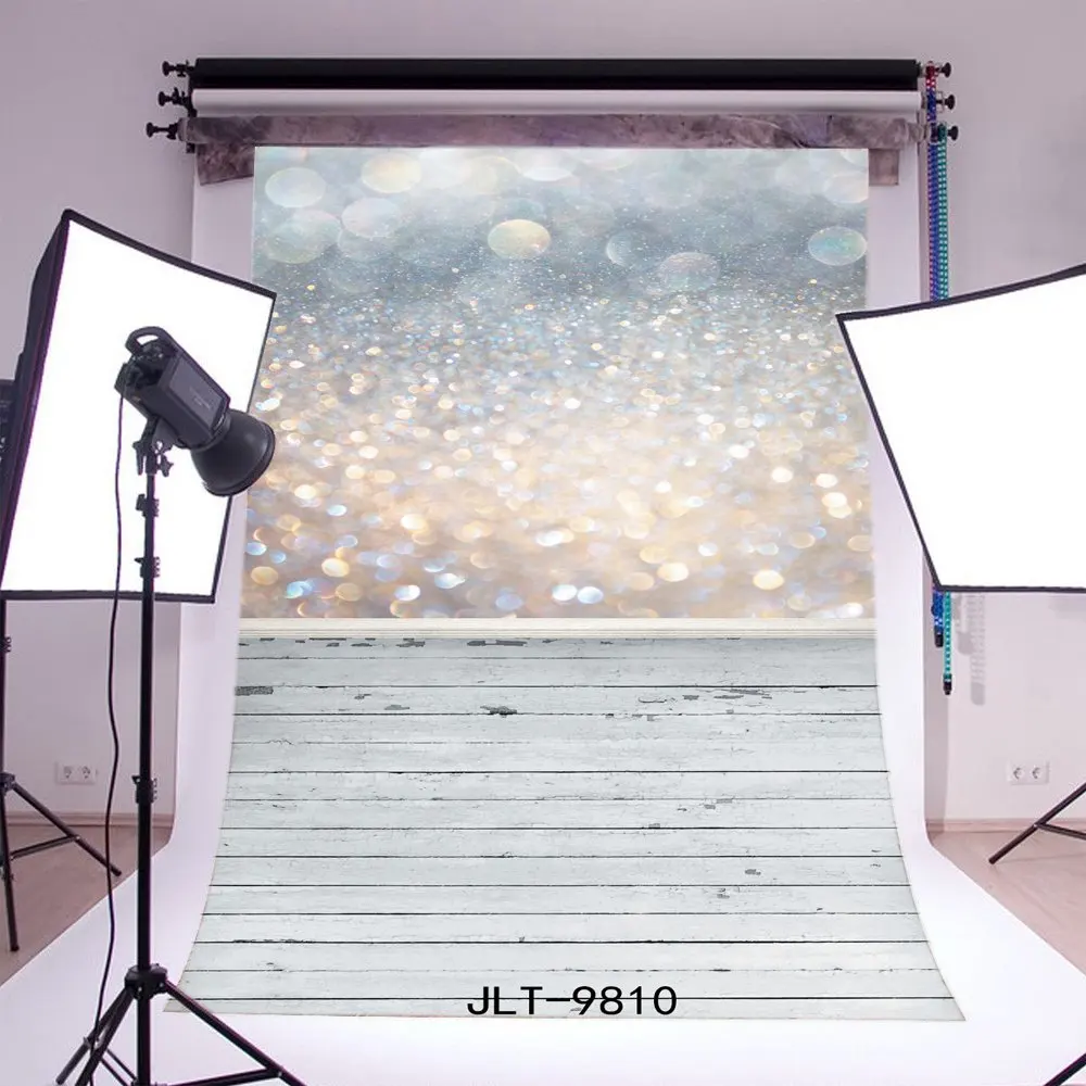 Фон для фотосъемки День Святого Валентина Bokeh Halos полосы деревянный