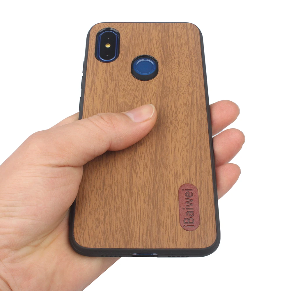 Новый ретро отделка под дерево чехол для телефона Xiaomi Mi 8 Роскошный из мягкого ТПУ