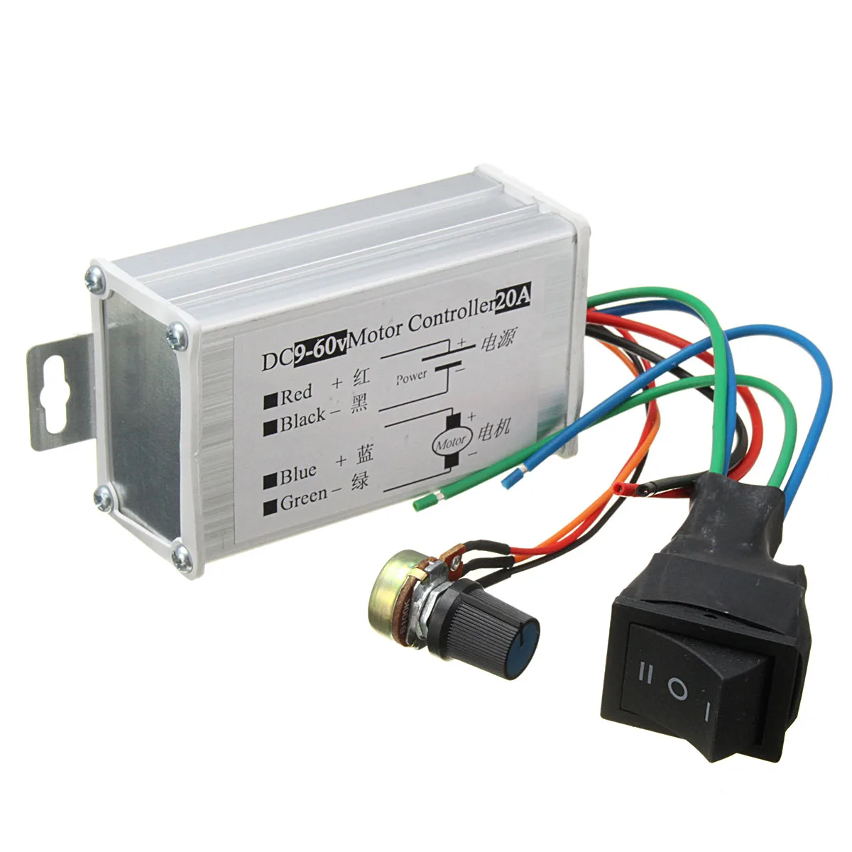 DC 9-60 V 12 V 24 V 20A мотор Скорость Управление; Реверсивный ШИМ Управление переключатель