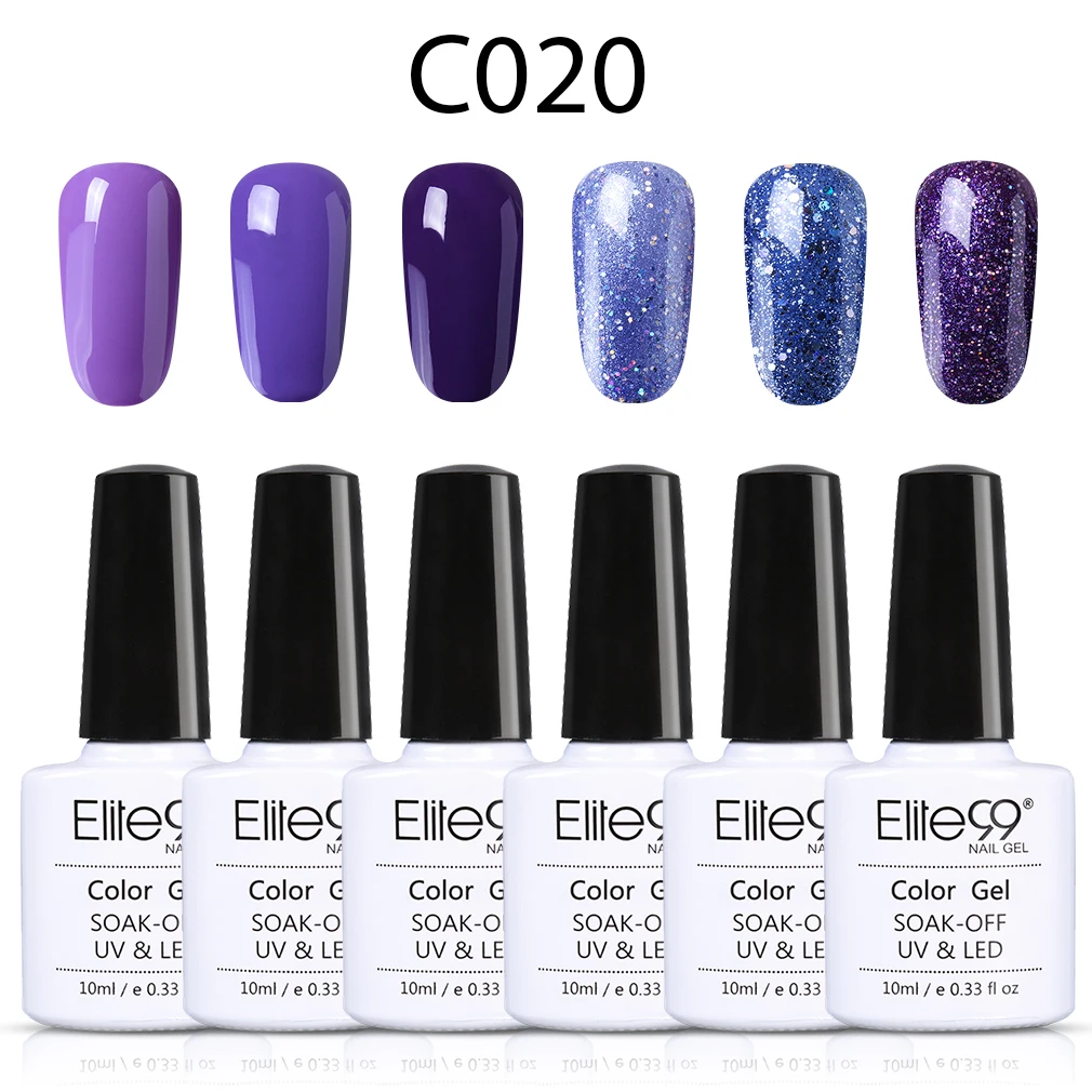 C020 Elite99, 6 шт./лот, чистый Гель-лак Varnis, УФ-светодиодный, великолепная серия телесного цвета, УФ-гель, светодиодный, лампа для дизайна ногтей, горячая распродажа, Гель-лак для ногтей - Цвет: C020