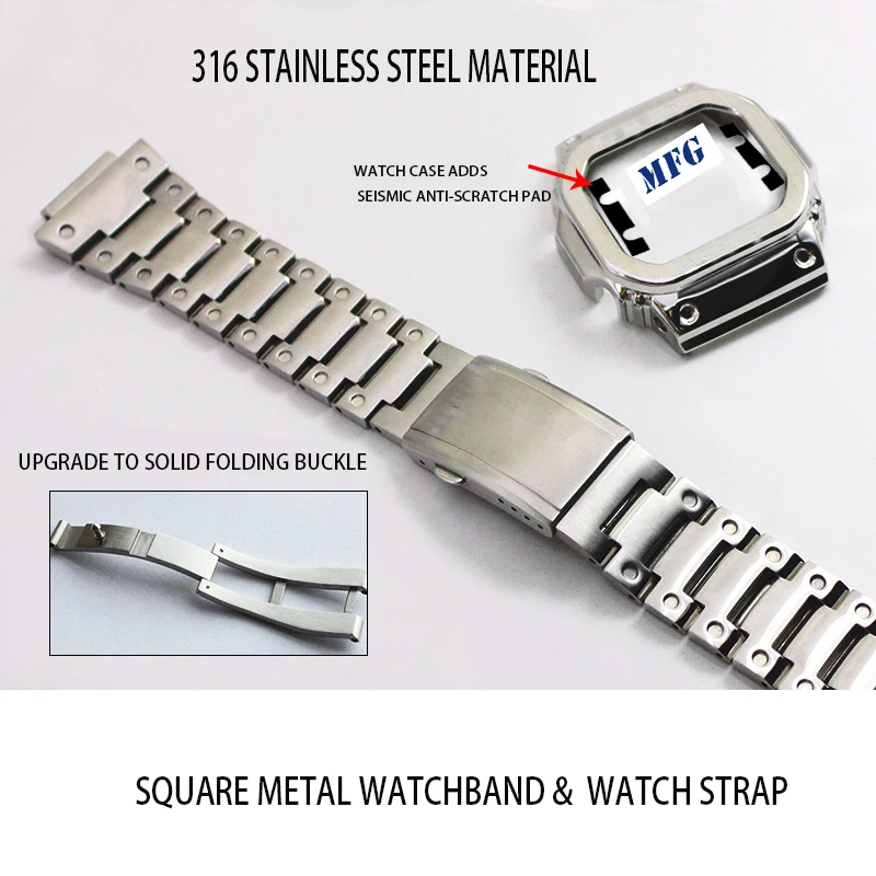 Металлический ремешок для часов bezelStrap DW5600 GWM5610GW5000 из нержавеющей стали чехол для часов рамка gshock Браслет аксессуар с ремонтным инструментом