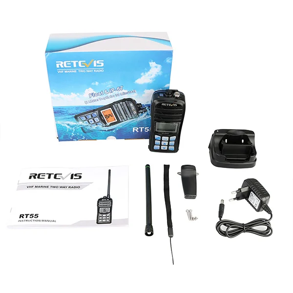 Retevis RT55 5 Вт Морской рации IP67 Водонепроницаемый VHF США/Международный/канадский морской каналы NOAA оповещения о погоде