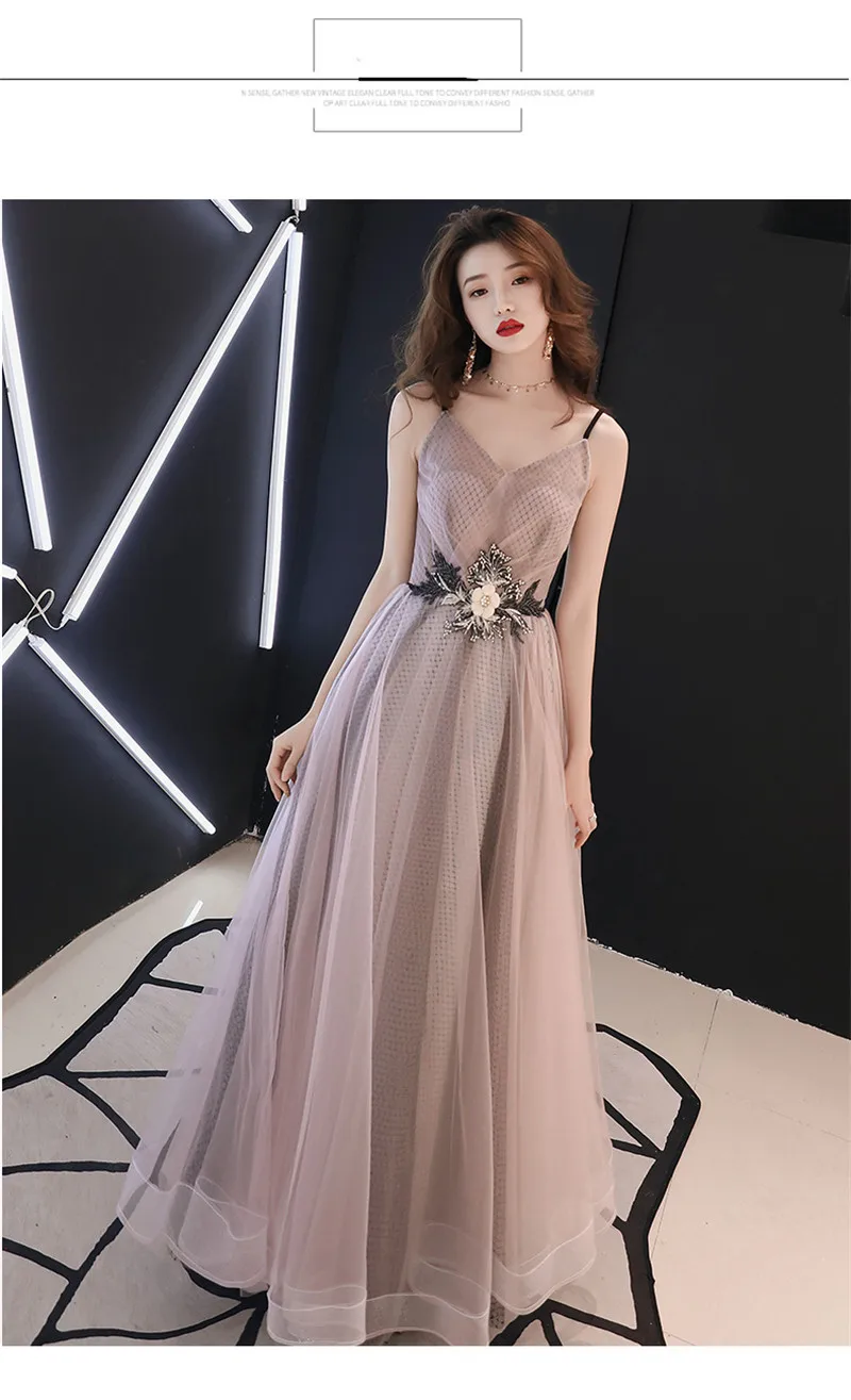 Beauty Emily вечернее платье длинные иллюзионные цветы жемчуг свадебные торжественные платья Спагетти Кристалл Кружева трапециевидные вечерние платья