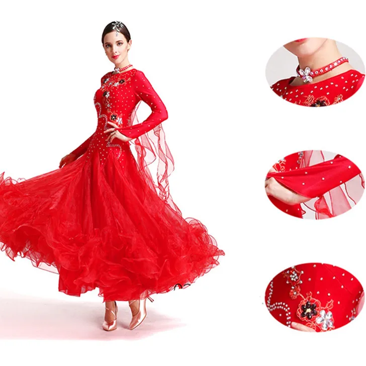 Стандартное бальное платье Женский костюм для современных танцев одежда бальных