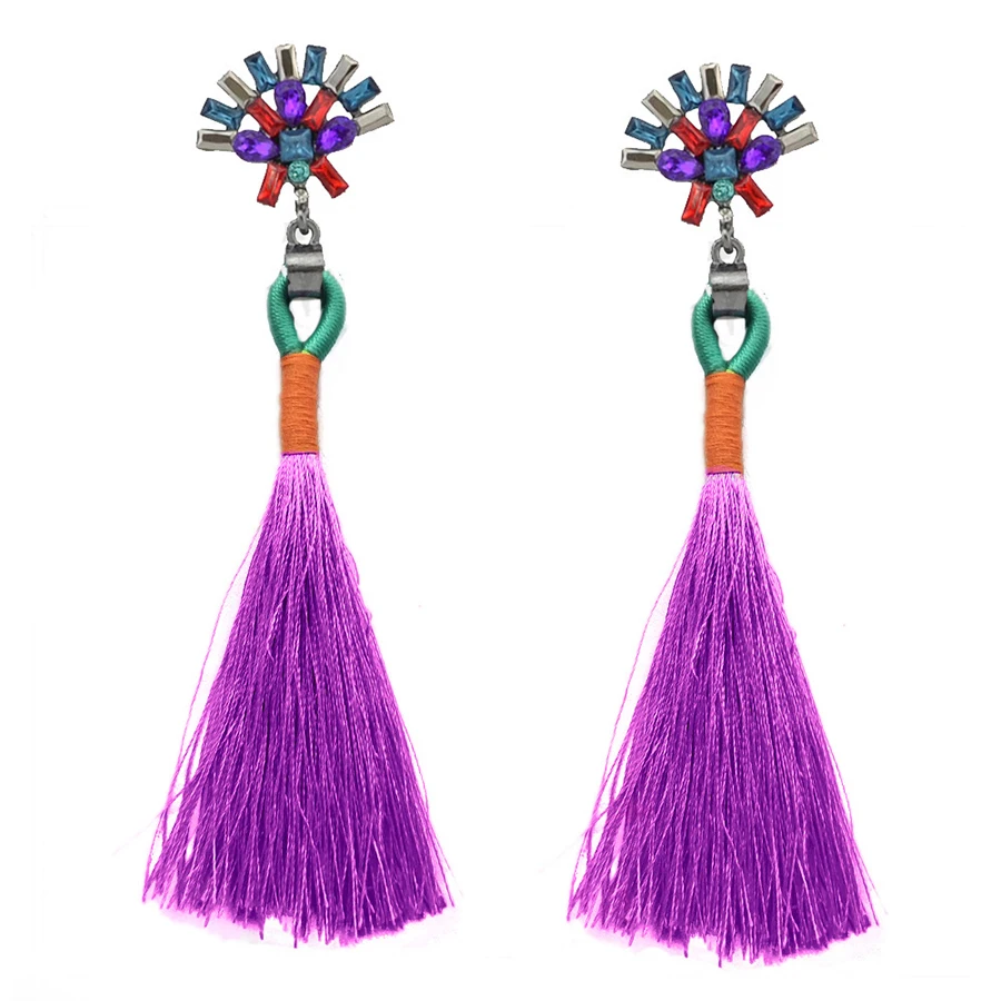 LOULEUR 2018 этнические богемные серьги с бахромой женские длинные большие капли