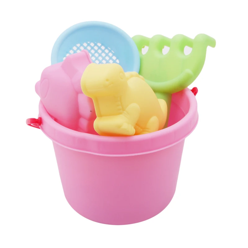 Детские игровые игрушки мягкий резиновый Набор для игры на пляже ведро цвет
