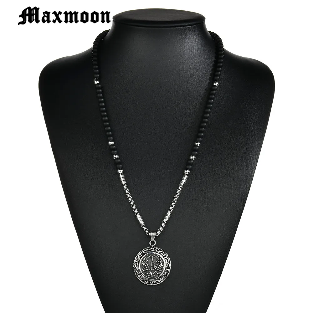 Maxmoon круглые крестовые подвески и бусы ожерелья серебряного цвета из нержавеющей