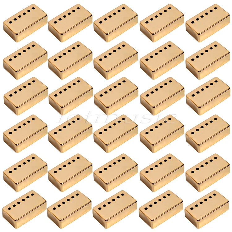 30Pcs Gold Metal Guitar Humbucker Pickup Cover For Electric Guitar Replacement 52mm Pole Space enlarge