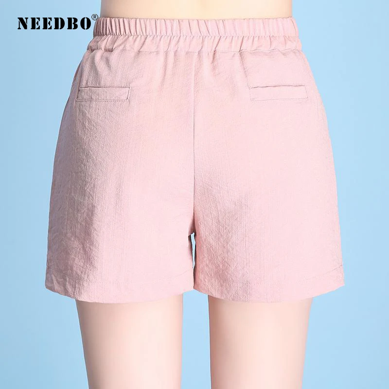 NEEDBO Shorts Women Sexy Office Ladies Summer Shorts For Women Wide Leg Loose Elastic Women Shorts High Waist Casual Plus Size