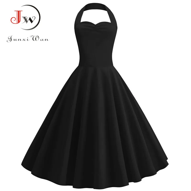 Женское винтажное платье с лямкой на шее красное цветочным принтом драпировкой