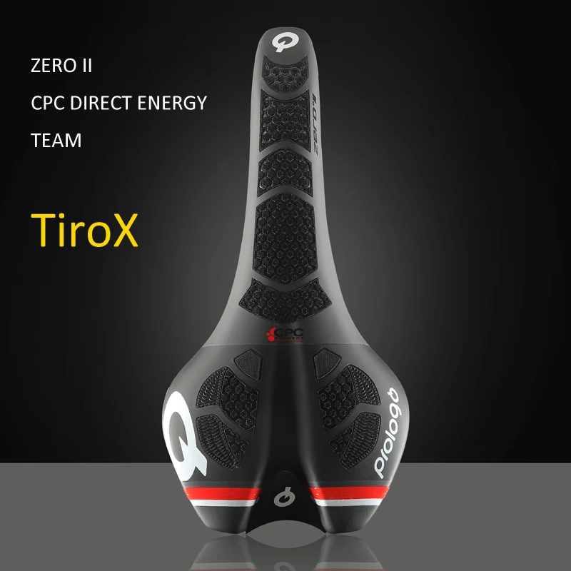 Black-Red TiroX Профессиональный prologo ZERO II CPC карбоновое седло для велосипеда, шоссейное велосипедное седло для мужчин, сверхлегкое, 220 г, TiroX Nack, Велосипедное Сиденье, команда - Цвет: Black-Red TiroX
