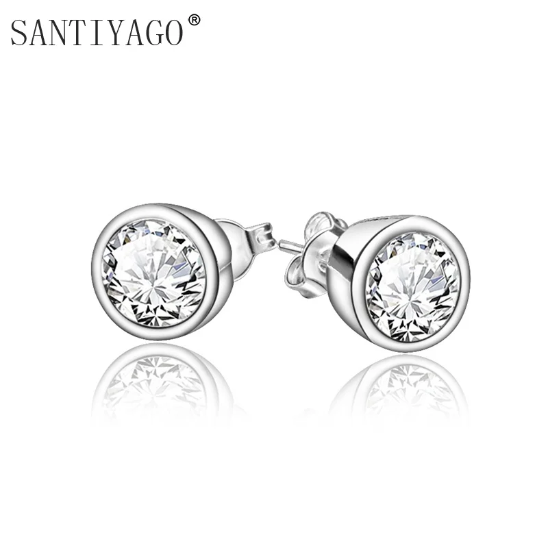 Свадебное ювелирное изделие серьги оптом большой блеск Циркон гвоздики для