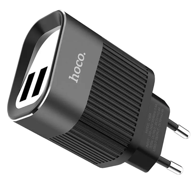HOCO C40A зарядное устройство для телефона, двойное USB дорожное настенное зарядное устройство, цифровой дисплей, штепсельный адаптер для мобильного телефона, зарядка для телефона планшета