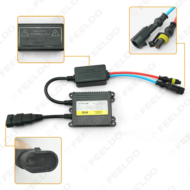 FEELDO 1 комплект 35 Вт Автомобильная фара переменный ток H13 HID ксеноновая лампа Hi/Lo