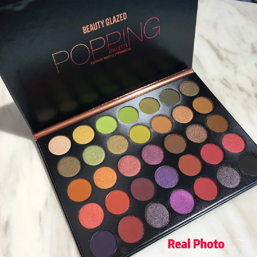 BEAUTY GLAZED палитра теней для век 35 цветов металлик дымчатые тени макияж водостойкая