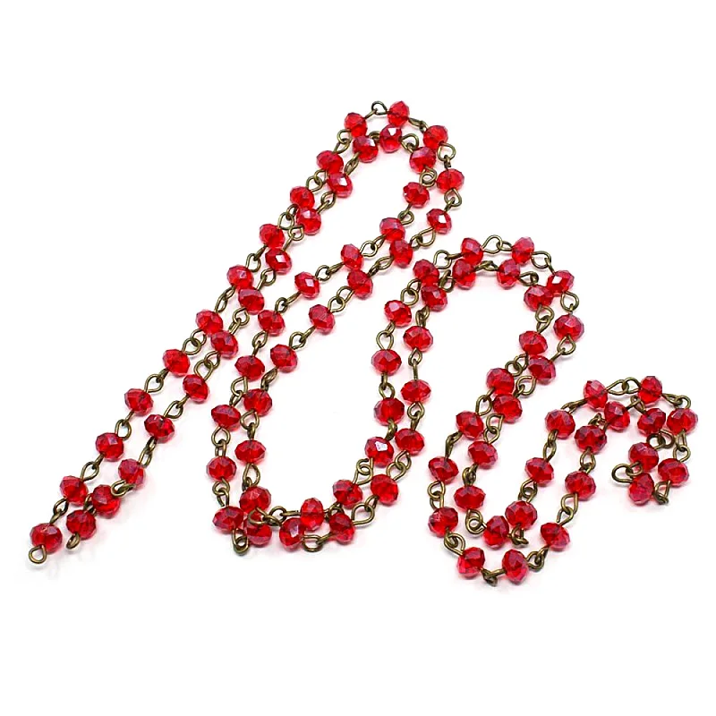 5Strands 1000x6mm Handmade Glass Faceted Abacus Beads Chains Chain with &amp Iron Eye Pin Bracelet | Украшения и аксессуары