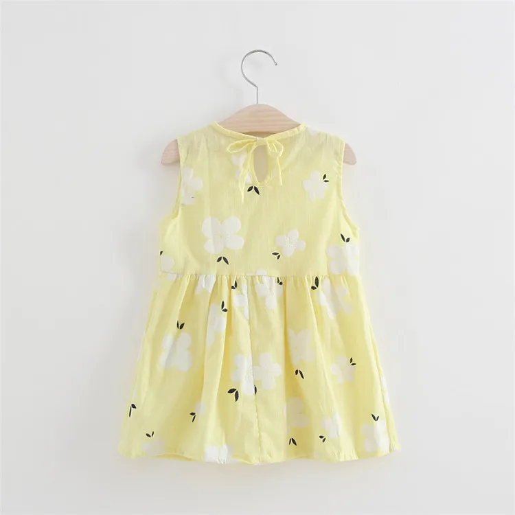 Детские платья детское хлопковое и льняное платье без рукавов с цветочным