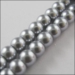 Light Gray 3" одна нить около 80 шт в партии круглые стеклянные Перламутровые Бусины для изготовления ювелирных изделий № GPB1 - Цвет: Light Gray
