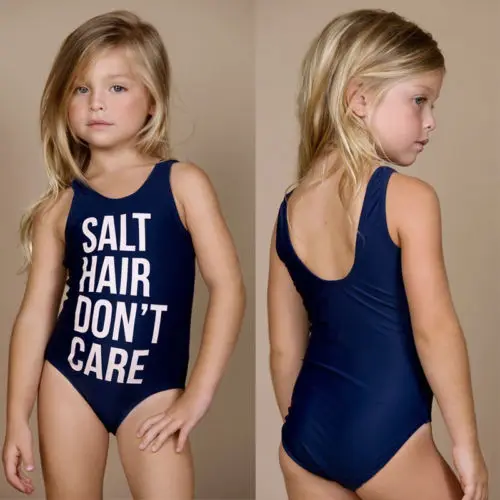 Детская одежда для девочек Купальники Купальник Пляжная бикини Лето Письмо