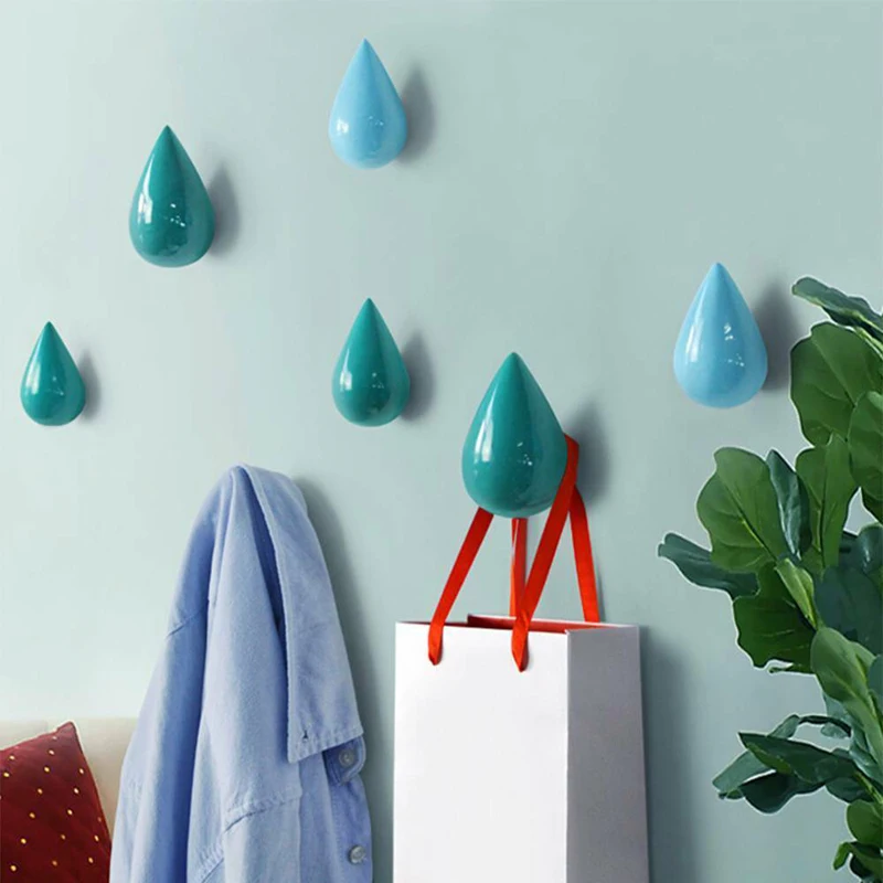 Практичная настенная вешалка в форме капли воды для дома деревянная ванной