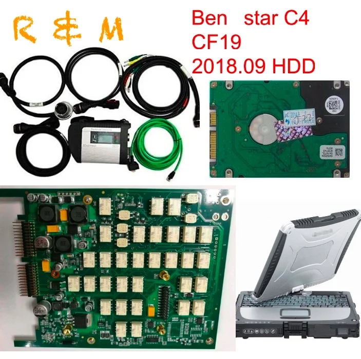 Для Ben/z C4 star diagnosis MB Star сканер sd connect мультиплексор с новейшим HDD vediamo + toughbook CF19 CF 19