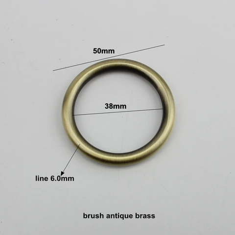 6 цветов, сварные кольца 6,0 мм, линия 1 38 мм, уплотнительные кольца, щетка для аксессуаров «сделай сам» для сумок, античная щетка, металлическое круглое кольцо из сплава