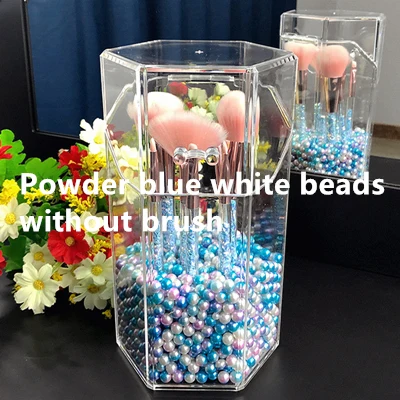 Pink Blue White Mix Стильный и простой акриловый держатель кистей для макияжа прозрачный контейнер для косметических кистей коробка для хранения кистей Настольный Органайзер - Цвет: Pink Blue White Mix