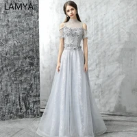 lamya long beading banquet prom dresses 2022 new elegant lace evening formal party gowns appliques a line vestido de festa longo