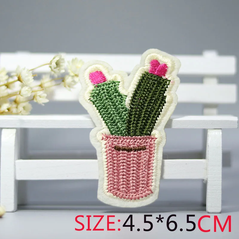 Новинка 1 шт. красивое растение кактус цветок железо на вышитой пластырь для