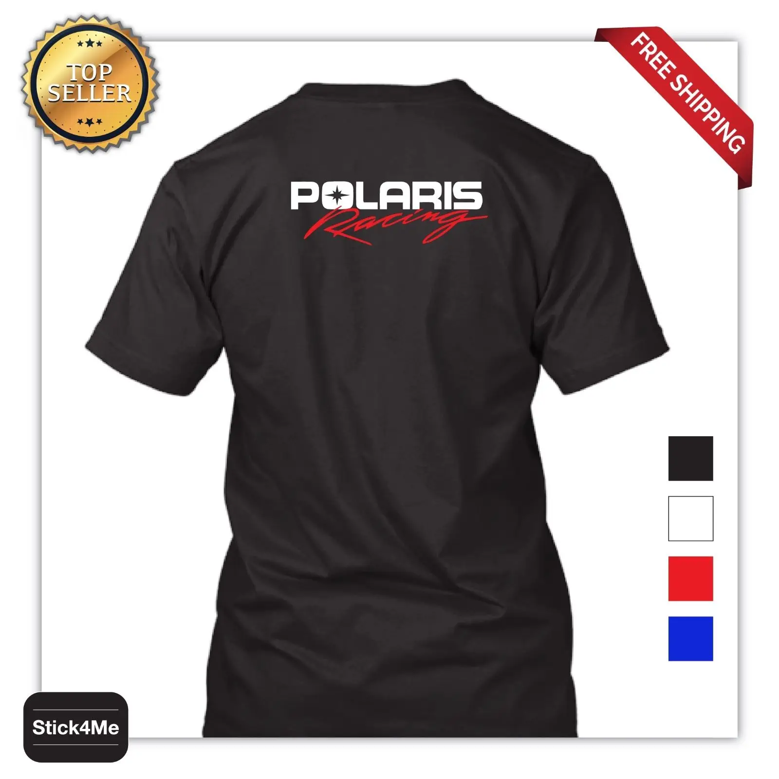 POLARIS RACING Высококачественная футболка с принтом сзади/спереди 2 дня распродажа!