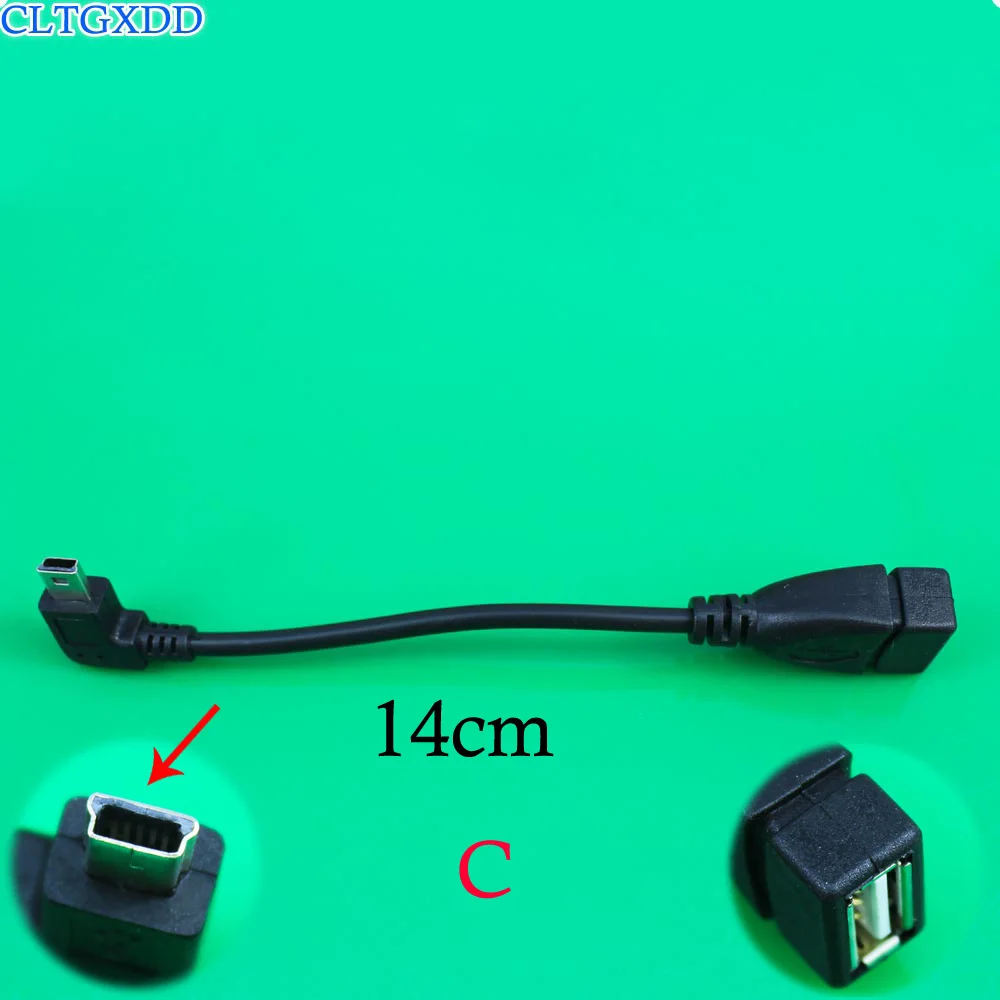 Cltgxdd USB 2 0 мама штекер 90 градусов мини адаптер 14 см кабель для передачи данных