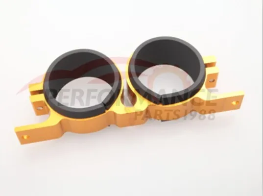 52mm ID Dual Double Billet Fuel Pump Filter Mounting Bracket Clamp Cradle Golden | Автомобили и мотоциклы
