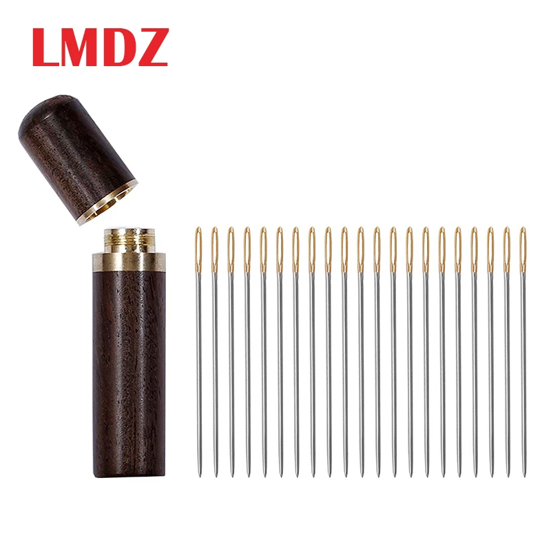 LMDZ 30 шт./компл. большие кожаные ручные швейные иглы Золотая игла вышивка гобелен домашний инструмент DIY Швейные аксессуары в бутылке