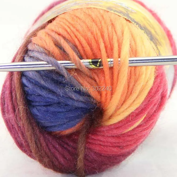 Партия из 3 косычков x 50 г крупная ручная стандартная шерстяная пряжа синий