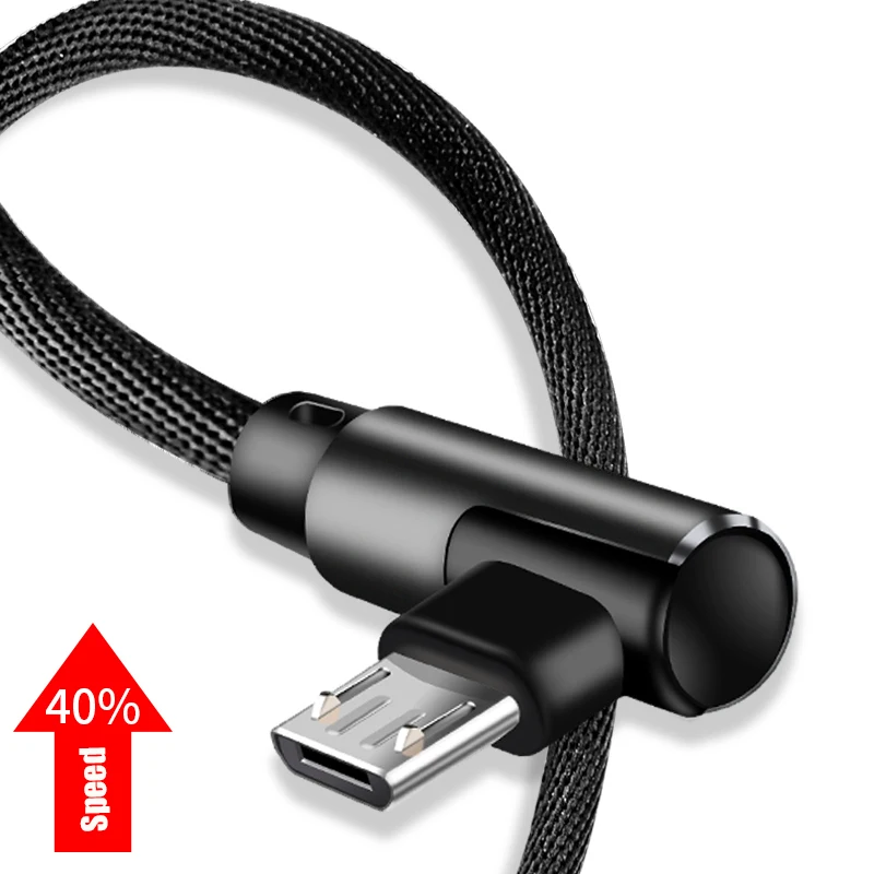 Micro USB кабель 2A быстро Зарядное устройство кабель USB шнур Suntaiho 90 градусов локоть нейлон плетеный кабель для передачи данных для samsung/sony /Xiaomi телефона Android