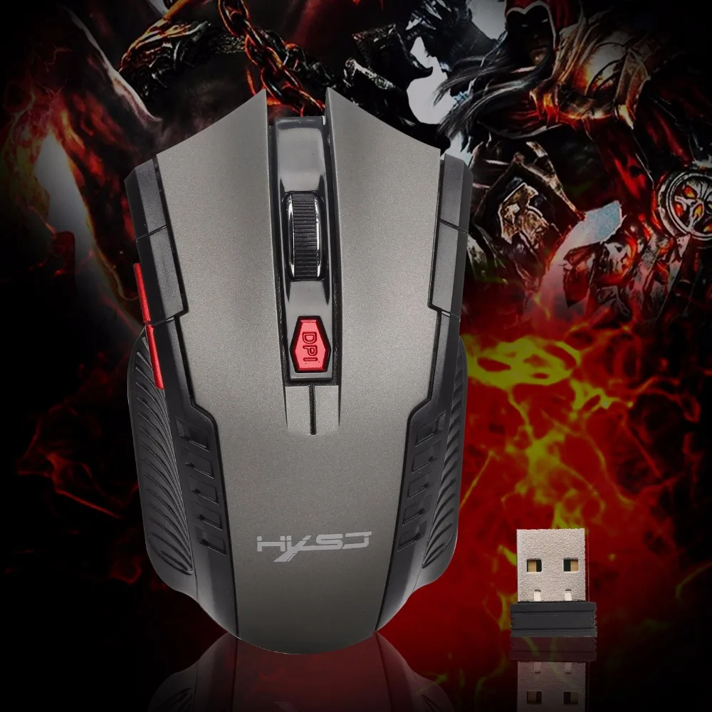 Беспроводная USB игровая мышь, оптическая мышь 2400 dpi, 8 кнопок для ноутбуков, настольных компьютеров, ПК, компьютерная мышь для женщин и мужчин, черный, красный