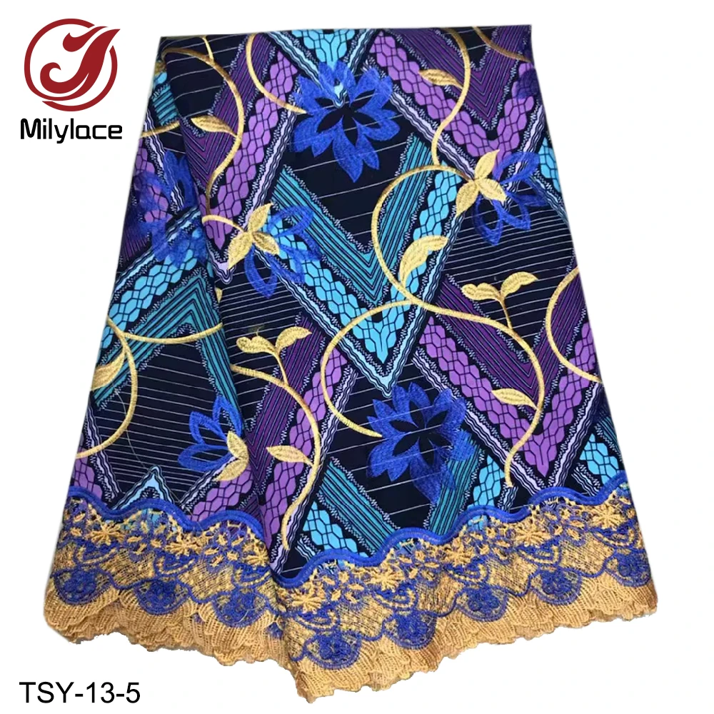 Горячая продажа африканская восковая Кружевная Ткань 5 ярдов Хлопок ткань с