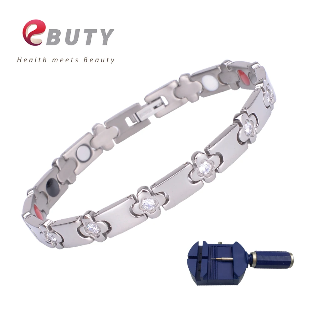 Женский браслет EBUTY с фианитами Ювелирное Украшение для лечения магнитных ионов