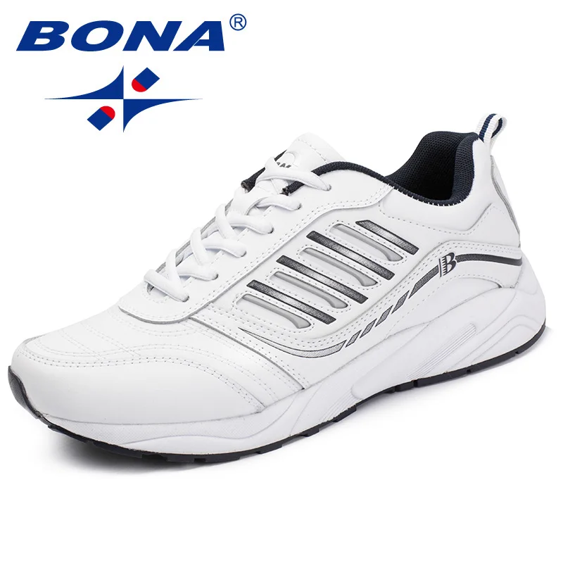 WHITE BONA/Новое поступление; классическая Стильная мужская повседневная обувь; мужские лоферы на шнуровке; мужские уличные модные кроссовки из спилка; - Цвет: WHITE