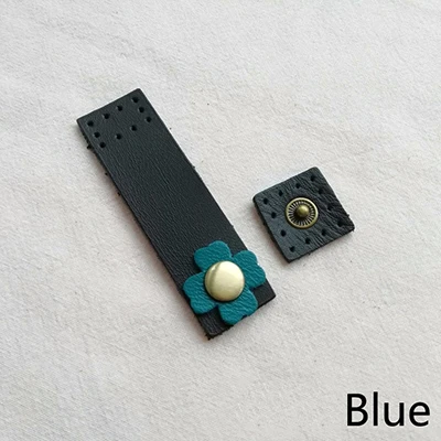Синий Meetee 5/10 шт. 2*7 см во-первых Слои кожа пряжки ювелирные изделия DIY, из кусков, мужской бумажник Тетрадь застежки кнопки швейные Крепежные изделия Аксессуары - Цвет: Синий