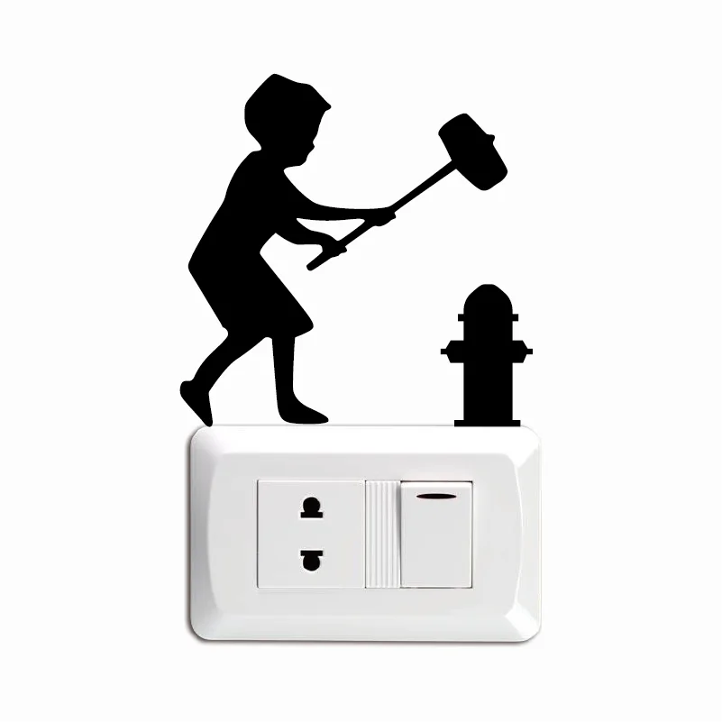 Креативная наклейка переключатель Молот мальчик кг 93 домашний декор для детской
