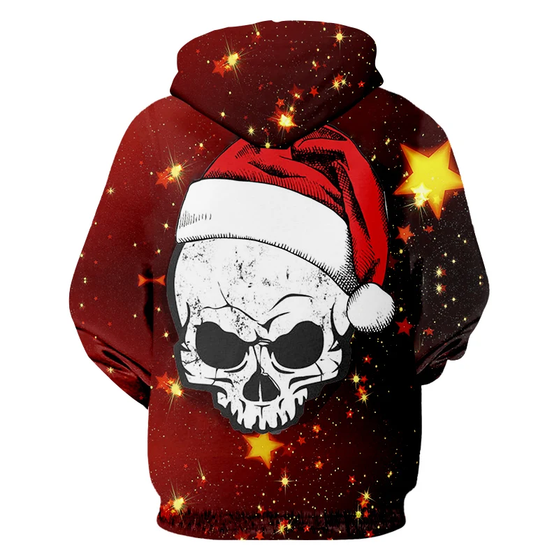 Мужская Рождественская шапка UJWI с 3D рисунком желтых звезд и смешных черепов