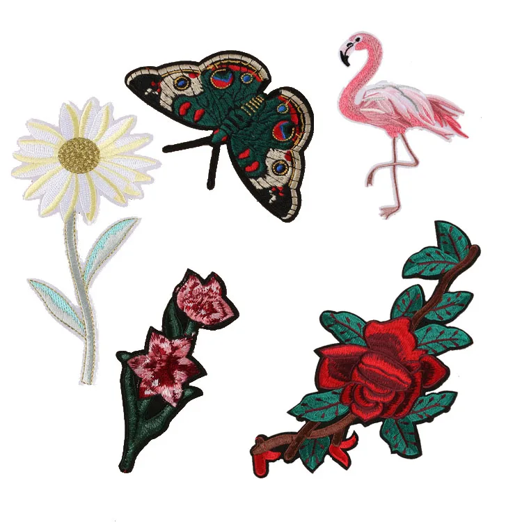 Модные нашивки с фламинго для одежды Аппликации сделай сам утюжок теплопередачи