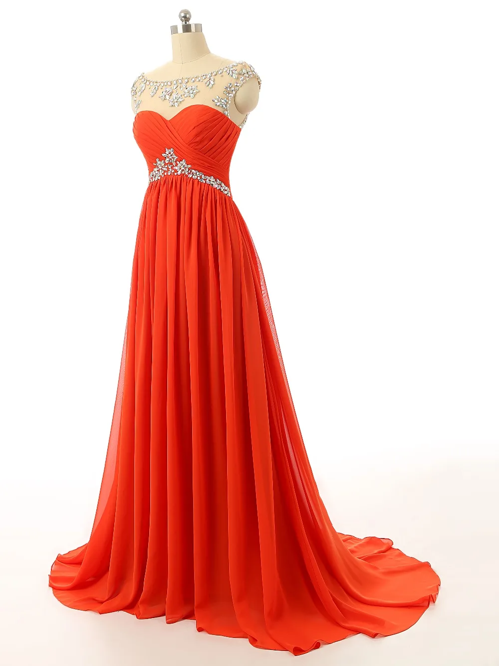 Выпускное Платье-трапеция с бисером платье без рукавов глубоким вырезом на