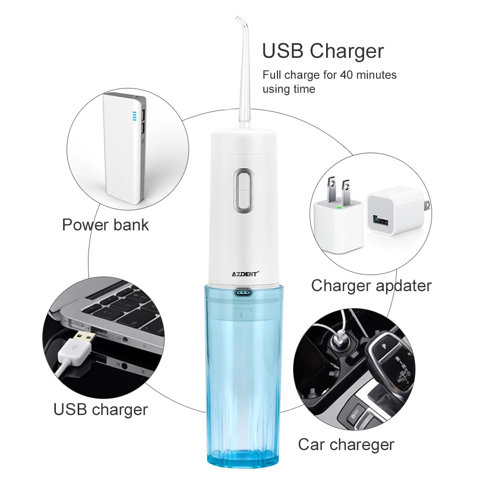 10 насадок автоматический ирригатор для полости рта электрический портативный беспроводной водный зубной Флоссер перезаряжаемый водный струйный очиститель зубов 210 мл