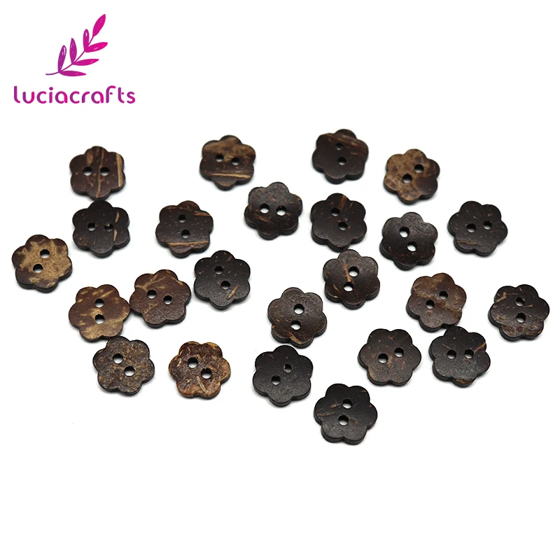 Lucia crafts 12 шт/24 шт 2 отверстия коричневый Кокосовая оболочка Швейные натуральные пуговицы Скрапбукинг Одежда DIY Аксессуары E0308