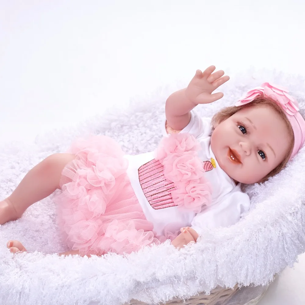 55 см Детские куклы силиконовая кукла-младенец девочка мальчик душ Раннее